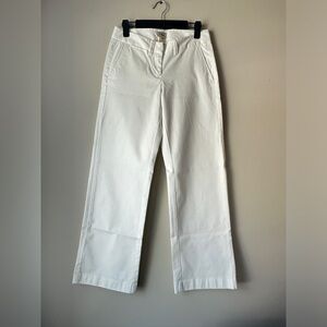 LL Bean White Chino Wide Leg Pants